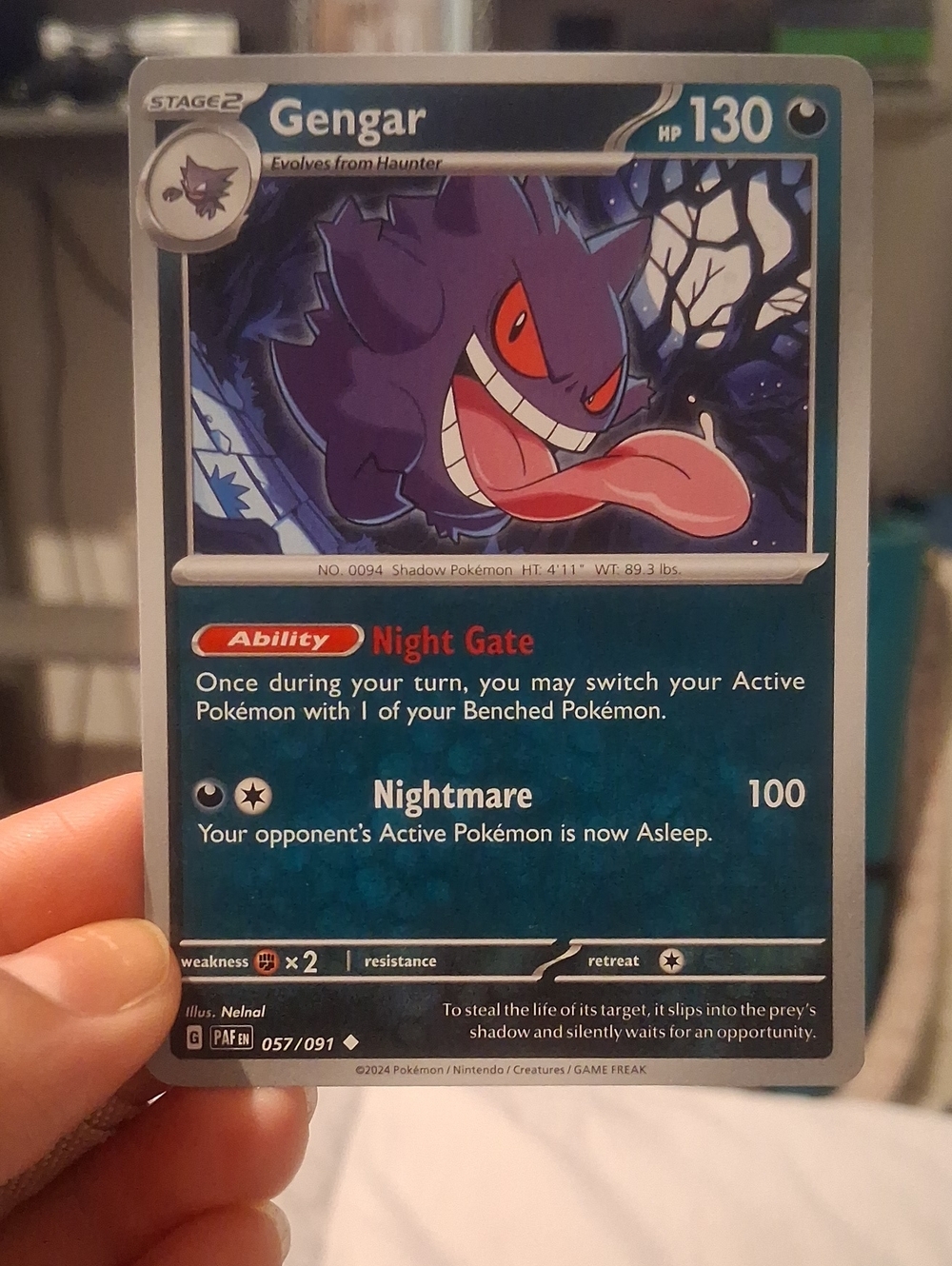 Gengar Trading Card - Purple/Blue Collectible